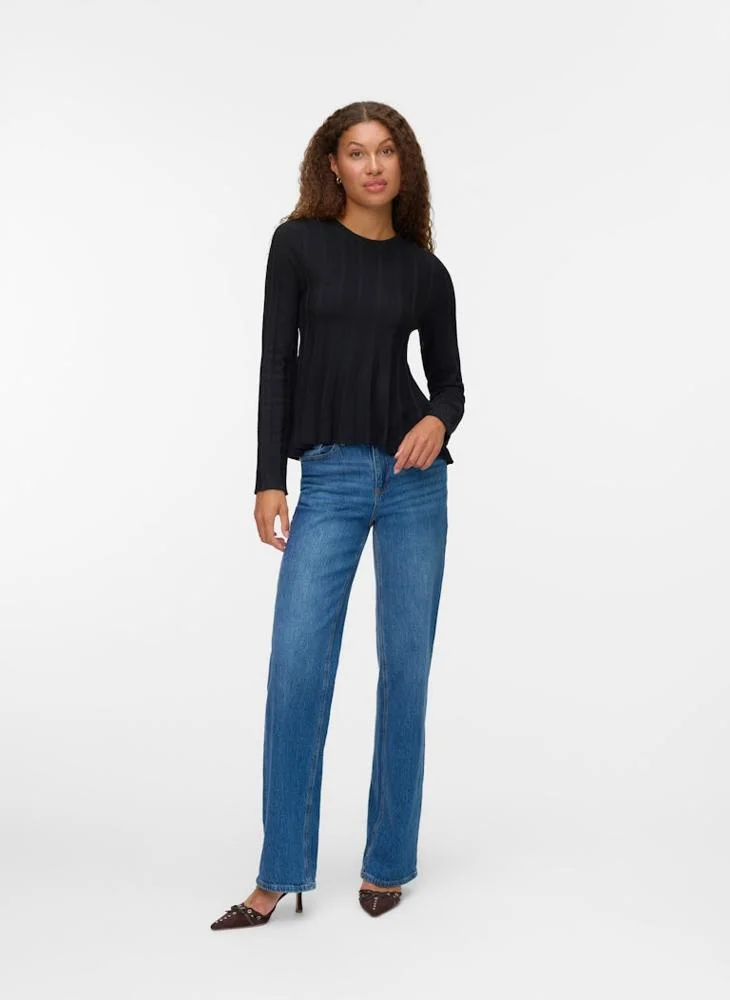 VERO MODA Vmlana Long Sleeve Crew-Neck Pullover Sweater