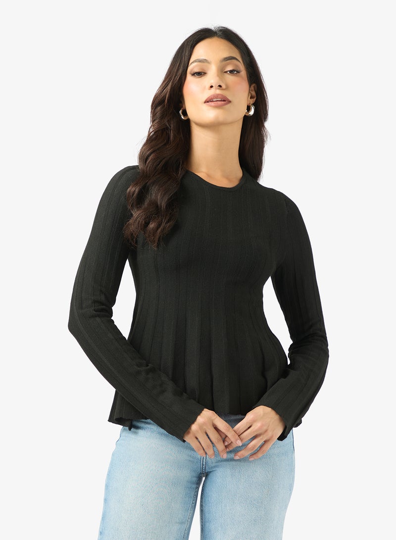 VERO MODA Vmlana Long Sleeve Crew-Neck Pullover Sweater - Image 1