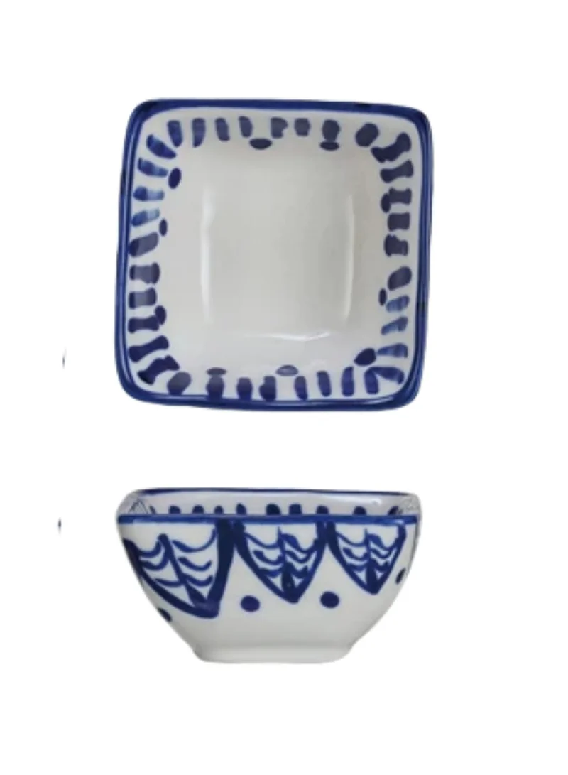 The Saffron Souk Mediterranean Lemon Hand-Painted Stoneware Dish
