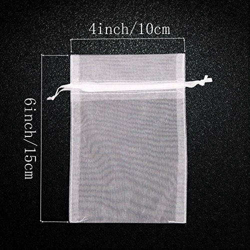 SumDirect 50Pcs 4x6 inches Sheer Organza Bags Jewelry Drawstring Pouches Wedding Party Christmas Favor Gift Bags - Image 2