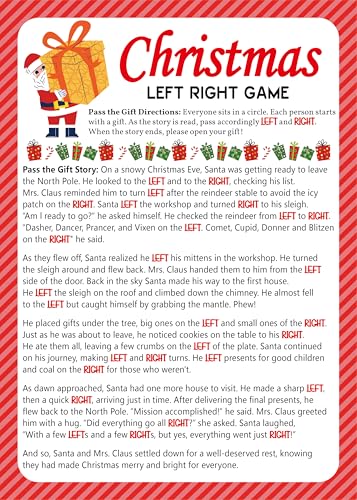 GNATV Christmas Left Right Pass Gift Game Christmas Santa Story Family Party Gift Exchange Game SDLR03 - Image 1