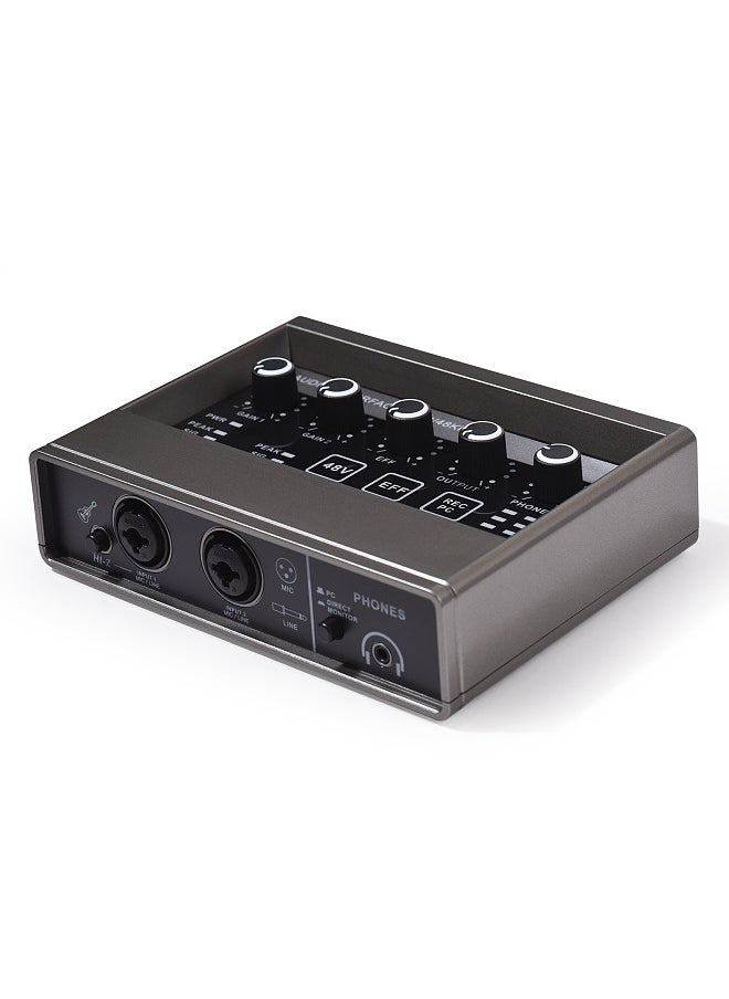 Generic Audio Interface Professional Recording XLR Audio Interface DSP Reverb 48V Phantom Power Sound Card 16bit/48kHz Resolution Plug and Play  - Image 1