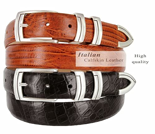 Belts.com Harbor Genuine Full-Grain Cowhide Leather Designer Golf Dress Belt 1-1/8"(30mm) Wide (Alligator Black, 44_) - Image 2