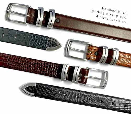 Belts.com Harbor Genuine Full-Grain Cowhide Leather Designer Golf Dress Belt 1-1/8"(30mm) Wide (Alligator Black, 44_) - Image 3