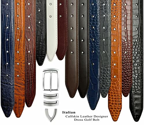 Belts.com Harbor Genuine Full-Grain Cowhide Leather Designer Golf Dress Belt 1-1/8"(30mm) Wide (Alligator Black, 44_) - Image 5