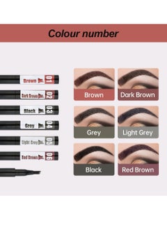 General Eyebrow Contouring Pen, 2Pcs Microblading Eyebrow Pen Tattoo Pencil 4 Fork Tip, Fine Stroke Microblading Eyebrow Pencil 4 Tipped Precise Brow Pen Natural (Brown)  - Image 3