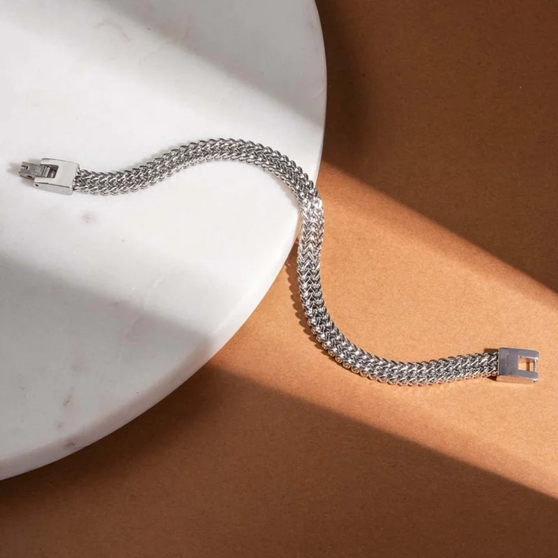 Palmonas PALMONAS Delicate Silver Chain Bracelet for Men |  Waterproof & Anti-Tarnish