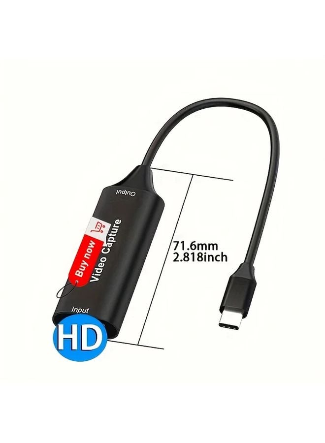 Grey USB C Video Capture Card 4K HD Plug Play For PS5 PS4 Switch Xbox PC Mac - Image 3