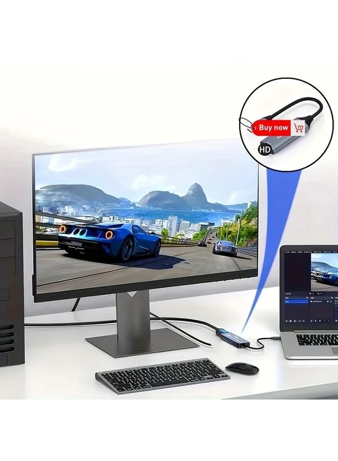 Grey USB C Video Capture Card 4K HD Plug Play For PS5 PS4 Switch Xbox PC Mac - Image 4