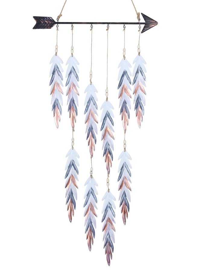 DECORKEY Metal Feather& Arrow Wall Decor, Native American Indian Style Decorations Indoor And Outdoor, Arrow & Feather Western Wall Art, Wind Chime Pendants,Gift, American Indian Decoration (Colorful) - Image 1