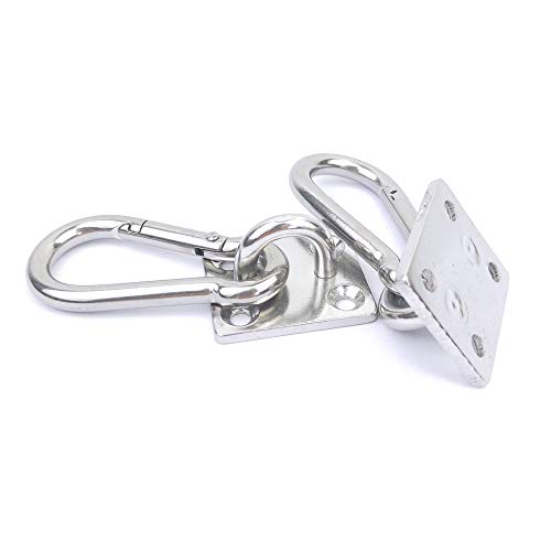 Chneeu 2 Set Heavy Duty Hanger Hook Hammock Wall Mount, Suspension Ceiling Hooks Outdoor Swing Mounting Hook Exercise Hook Stainless Steel Swivel Carabiner Yoga Ceiling Mount Swing Hook - Image 4