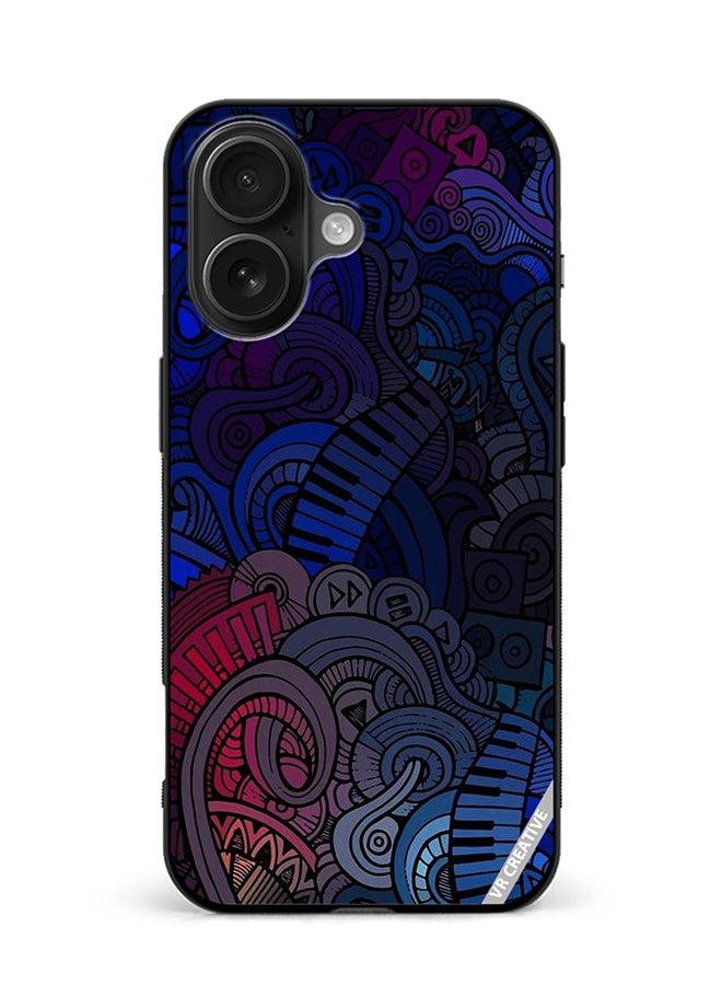 VR CREATIVE Protective Case Cover For Apple iPhone 16 Music Design Multicolour