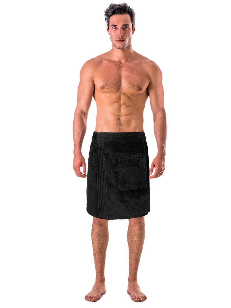 Turkish Linen Turkish Cotton Terry Velour Adjustable Body Wrap Towel for Men (Royal Blue, One Size) - Image 1