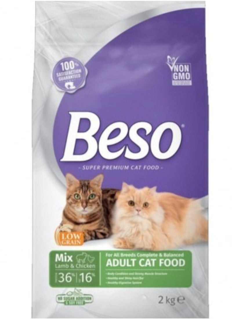 Beso Cat Adult Dry Food With Lamb & Chicken Flavor 2KG 