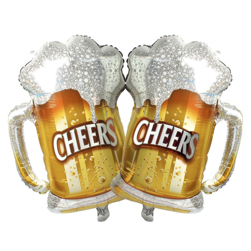 BIEUFBJI Beer Cup Balloons Set of 2, Beer Mug Cheers Foil Balloons Fit for Summer Party, Beer Festival, Birthday Party Wedding and More Decor - Image 1