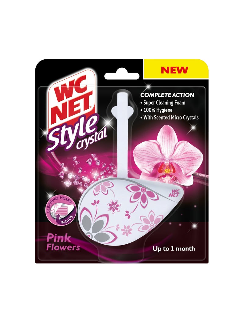 Wc Net كتل حافة كريستالية زهرة وردية - Image 1