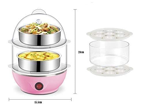 friendizana 4ever Double Layer Electric Egg Boiler Steamer MultiFunction Rapid Egg Cooker for Boiling Steaming Vegetables and Cooking Compact Kitchen Appliance with Auto ShutOff - Image 2