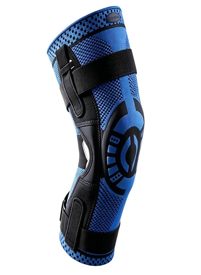 Hocafer Right Knee Braces with Side Stabilizers, Adjustable Patella Compression Knee Support, Knee Sleeve for Knee Pain, Arthritis Pain(Blue, Size 5, Right) - Image 1