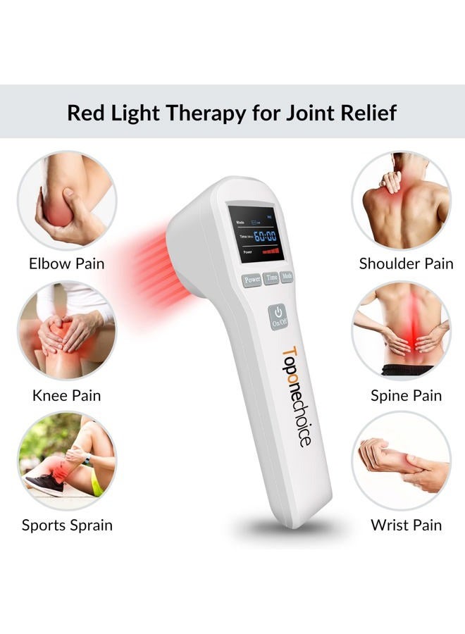 Toponechoice Red Light Therapy Device - 4x808nm+16x650nm Near Infrared Light Therapy for Joint Muscle Pain Relief, Handheld Infrared Therapy for Body, Knee, Shoulder, Back, Dog, Cat, Horse - Image 3