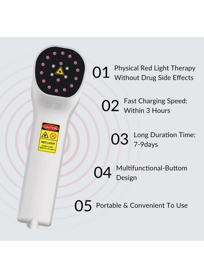 Toponechoice Red Light Therapy Device - 4x808nm+16x650nm Near Infrared Light Therapy for Joint Muscle Pain Relief, Handheld Infrared Therapy for Body, Knee, Shoulder, Back, Dog, Cat, Horse - Image 5