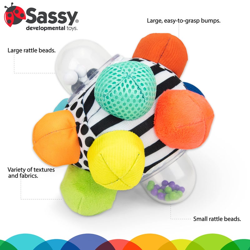 Sassy Developmental Bumpy Ball, Easy to Grasp Bumps Help Develop Motor Skills, Ages 6+ Months - Image 2