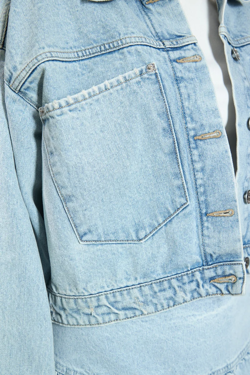 Virgio Cotton Oversized Daywear Pockets Denim Jackets for Women