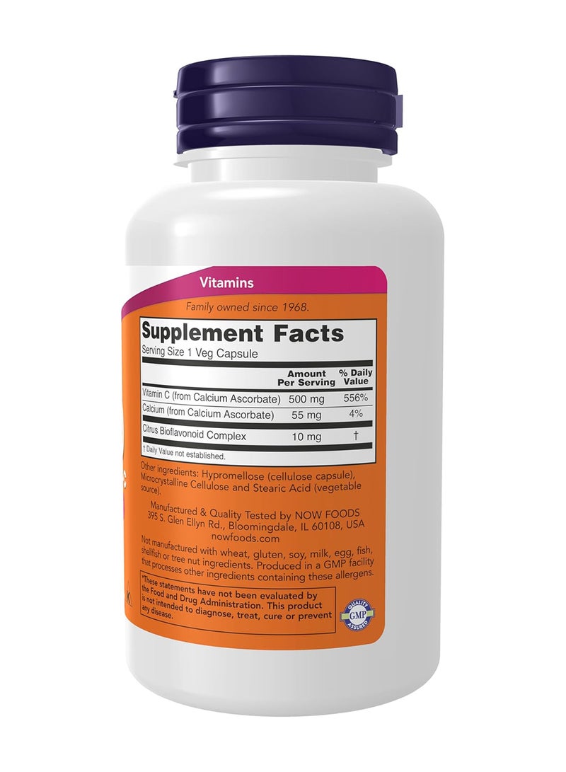 Now Foods C-500 Calcium Ascorbate-C Antioxidant Protection Dietary Supplement - 100 Capsules - Image 2