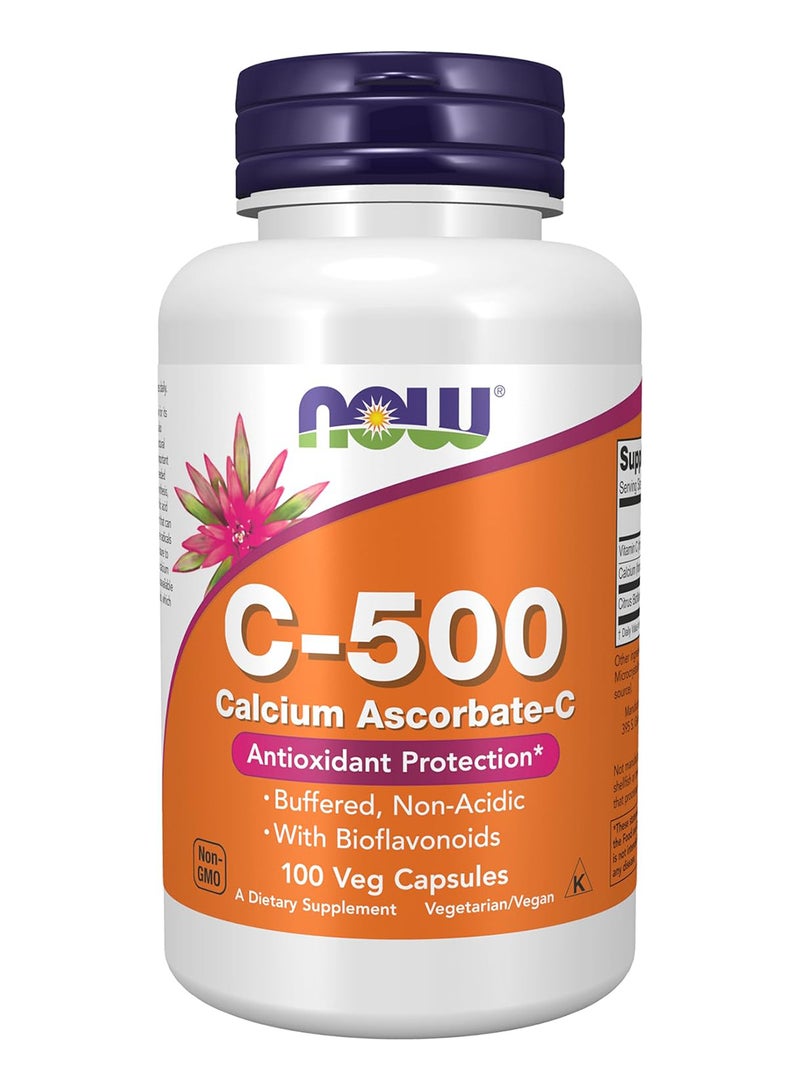 Now Foods C-500 Calcium Ascorbate-C Antioxidant Protection Dietary Supplement - 100 Capsules - Image 1
