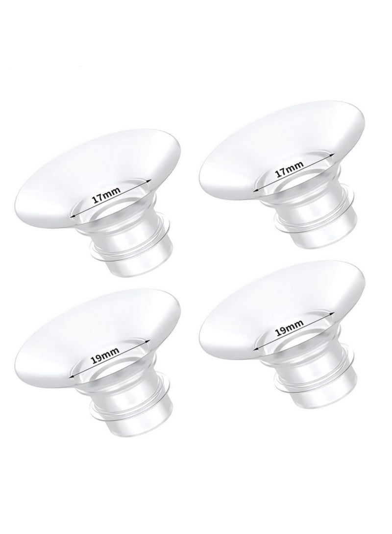 4 Packs Flange Inserts 17mm & 19mm Inserts for BellaBaby Wearable Pump Reduce Tunnel to Correct Size Replacement Parts for Momcozy S9/S12/S9 Pro/S12 Pro & BellaBaby Wearable Breast Pump - Image 1
