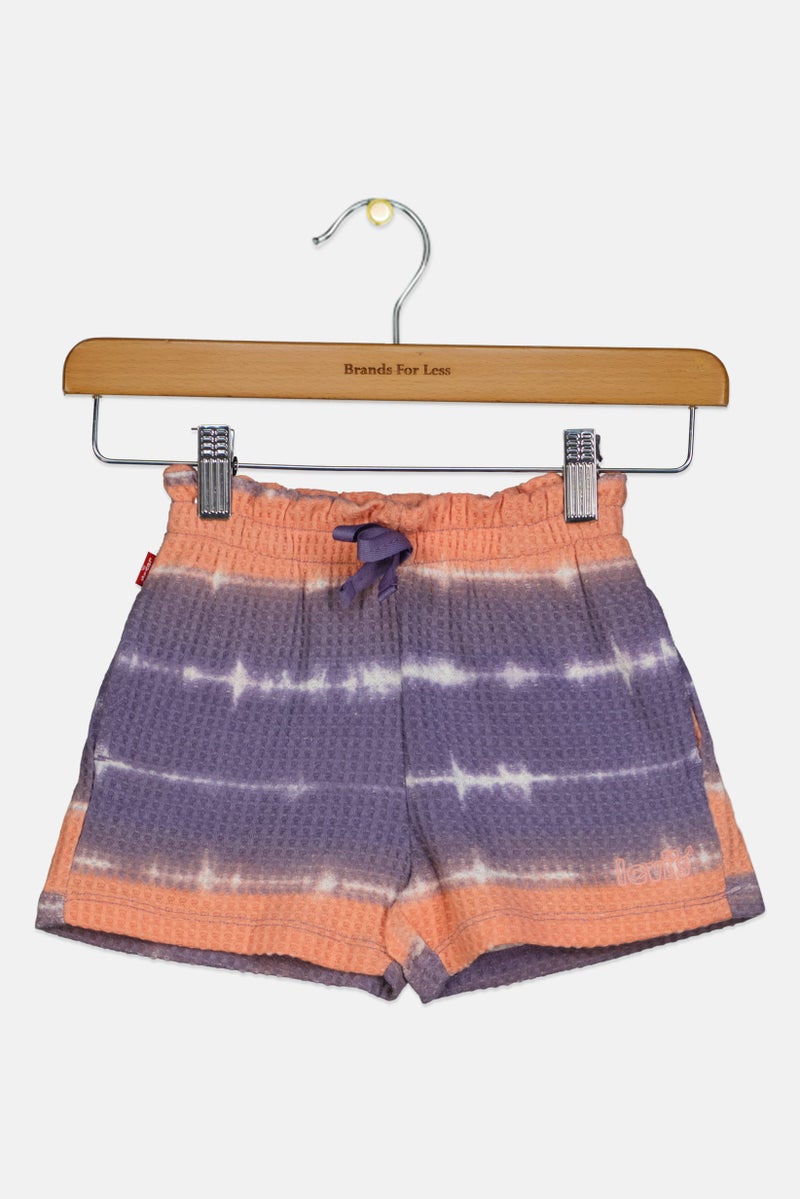 Levi's Toddlers Girl Embroidered Logo Knit Shorts, Multicolor - Image 1