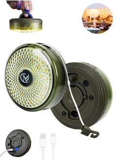 Camping Light String, 3 in 1 Camping Light Rechargeable(8m), RGB Portable Outdoor String Lights, Durable Tent Fairy Lights, USB Camp Lights for Camper, Tent, RV, Hiking Multi-Modes