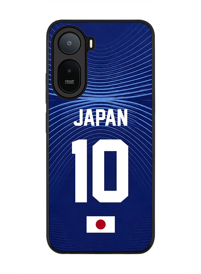 Stylizedd Rugged Case for Xiaomi Redmi A7 Pro 4G / Poco C81 / Poco C81 Pro / Poco C85x 5G- Slim Fit Hybrid Rubber Cover Football Team Japan World Cup 2026