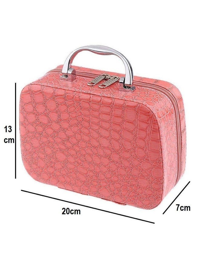 Cyrox Woman Girls Beauty Makeup Bag Cosmetic Storage Boxes Jewellery Organizer Toiletry Box with Compact Magnifying Mirror for Travel Business Trip (1Pcs) - Image 4