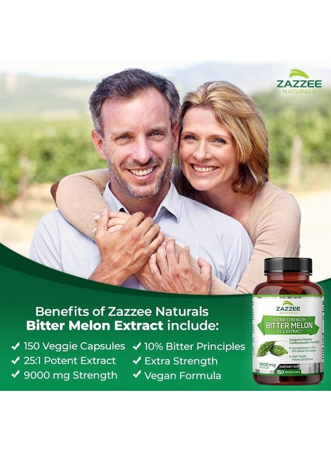Zazzee Extra Strength Bitter Melon 25:1 Extract, 9000 mg Strength, 150 Vegan Capsules, 10% Bitter Principles, 5 Month Supply, Non-GMO and All-Natural - Image 3