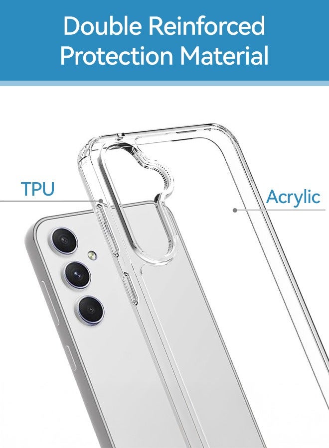 Tersely Crystal Clear Case Cover for Samsung Galaxy A55 2024, Hard Back Slim Shockproof Bumper, Non-Yellowing, Wireless Charging Compatible for Samsung Galaxy A55 6.5 inch - Image 3