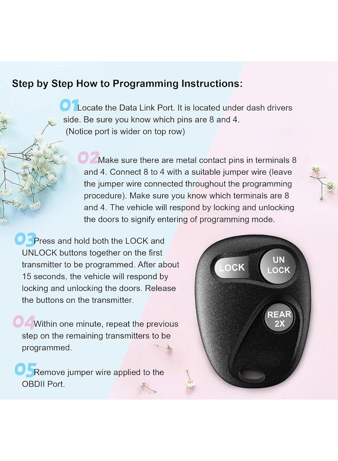 VOFONO 3 Buttons Keyless Entry Remote Control Key Fob Car Remote - Image 4