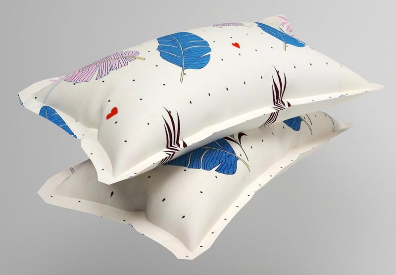 VAS COLLECTIONS Premium 3D Printed 144 TC Microfiber Double Bedsheet with 2 King Size Pillow Covers (90X90 Inches) Floral White, Blue & Grey - Image 5