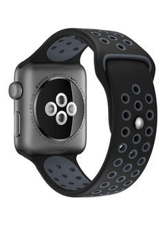Generic Apple Watch Band Compatible with 42mm(Series 10)/41mm/40mm/38mm Nike Apple Watch Strap for Apple Watch All Series Black/Grey  - Image 3