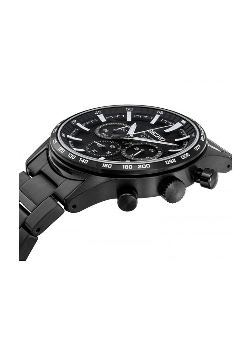 Seiko Chronograph Quartz Black Dial Men's Watch SSB415P1 - Image 3