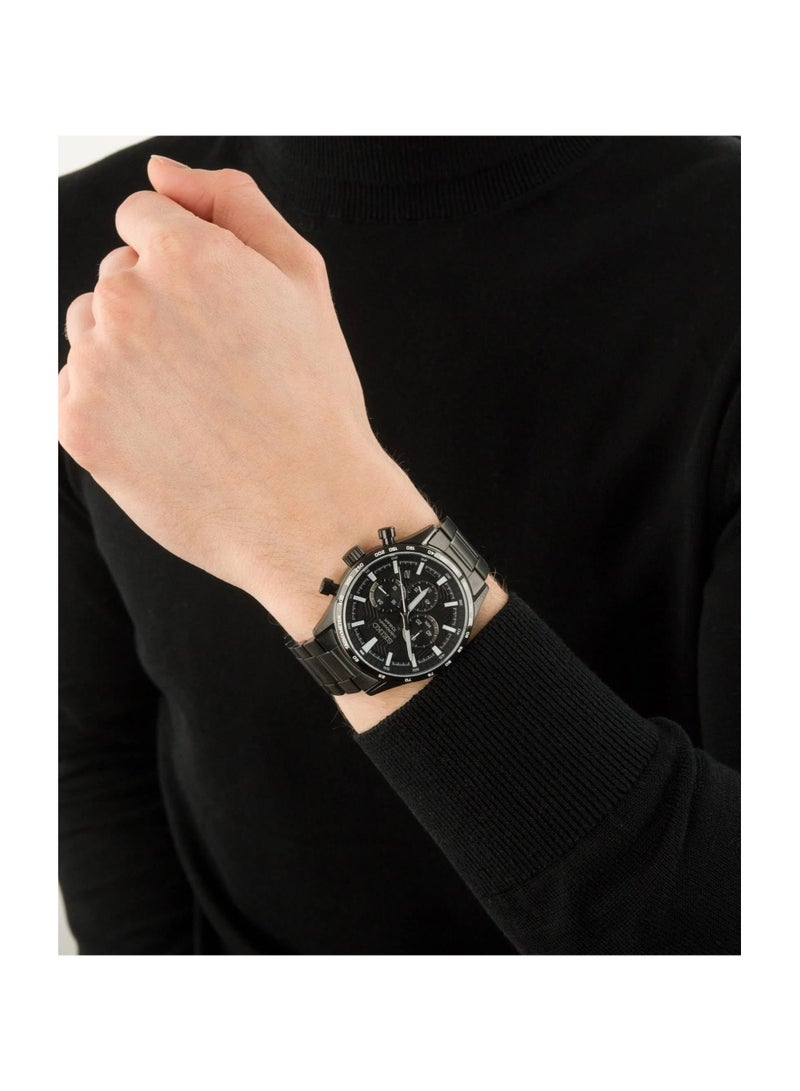 Seiko Chronograph Quartz Black Dial Men's Watch SSB415P1 - Image 4