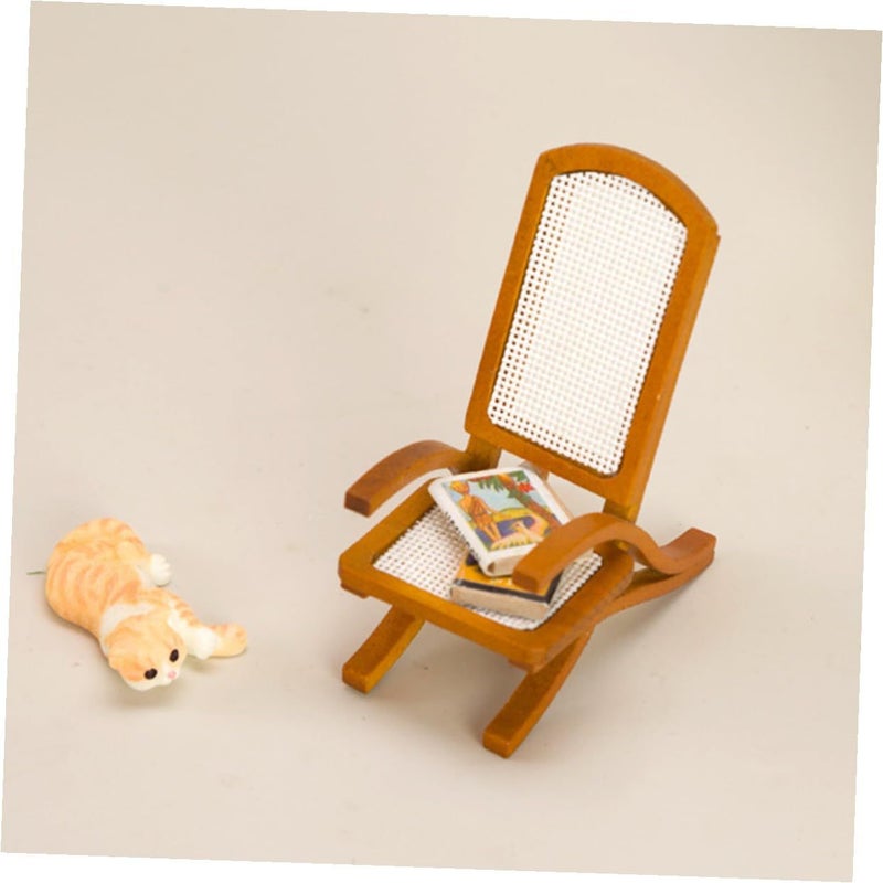 Miniature Dollhouse Beach Lounge Chair 12 Scale Model for Balcony Decoration - Image 5