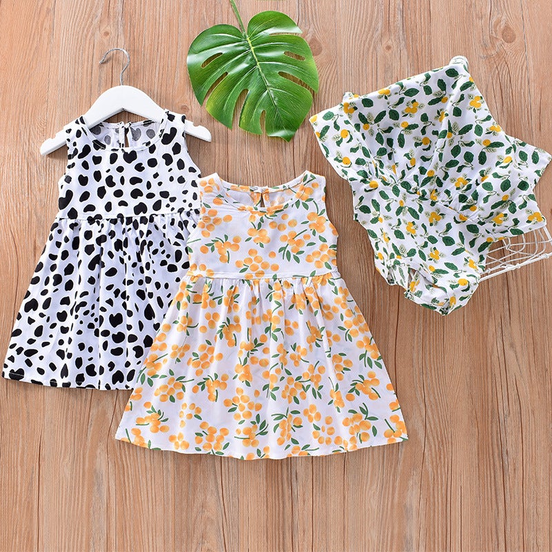 Children's dress Summer Girl's Floral Princess Dress Beach Dress 2025 Summer New Cotton Silk Sling Vacant Dress - Image 4