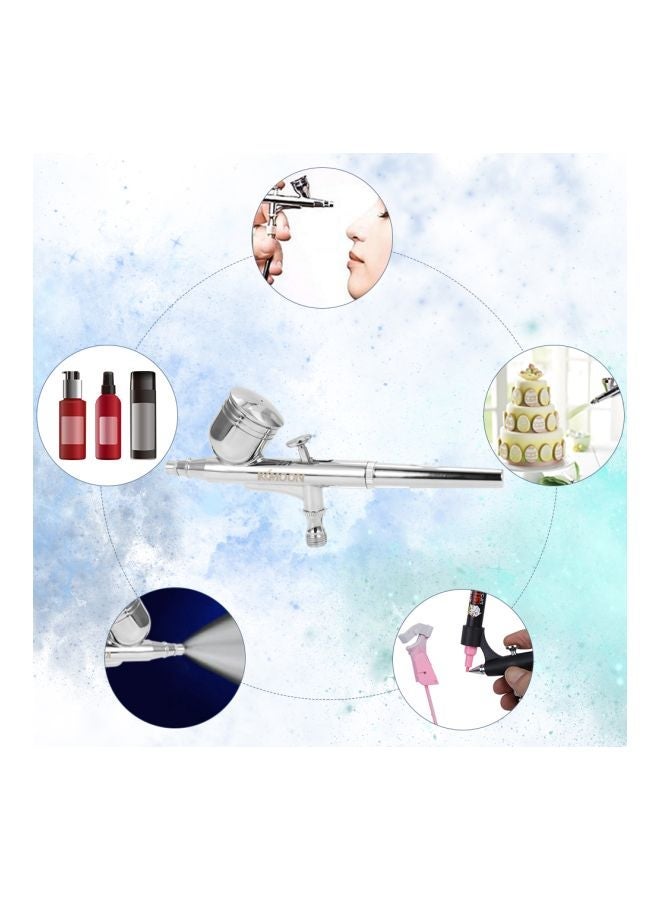 NIBEMINENT Professional Gravity Feed Dual Action Air Compressor Kit White/Silver/Black 147x28x85mm - Image 5