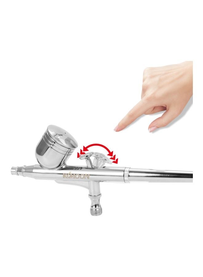 NIBEMINENT Professional Gravity Feed Dual Action Air Compressor Kit White/Silver/Black 147x28x85mm - Image 4