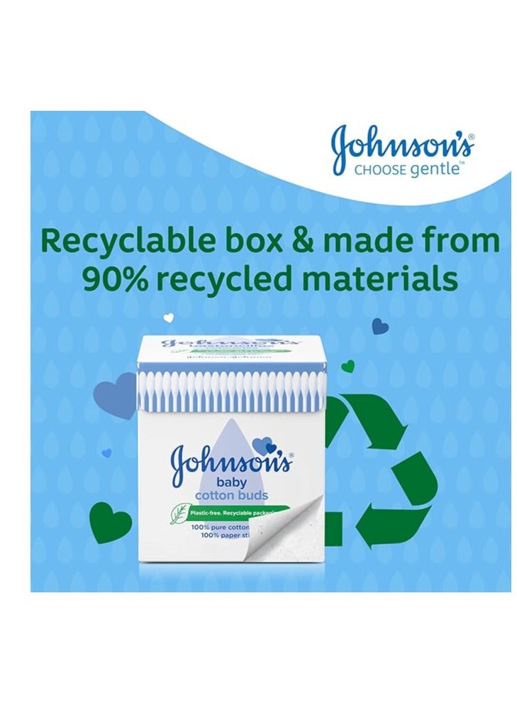 Johnson's Pack Of 2 Cotton Buds in Recyclable Packaging 100pcs - Image 4