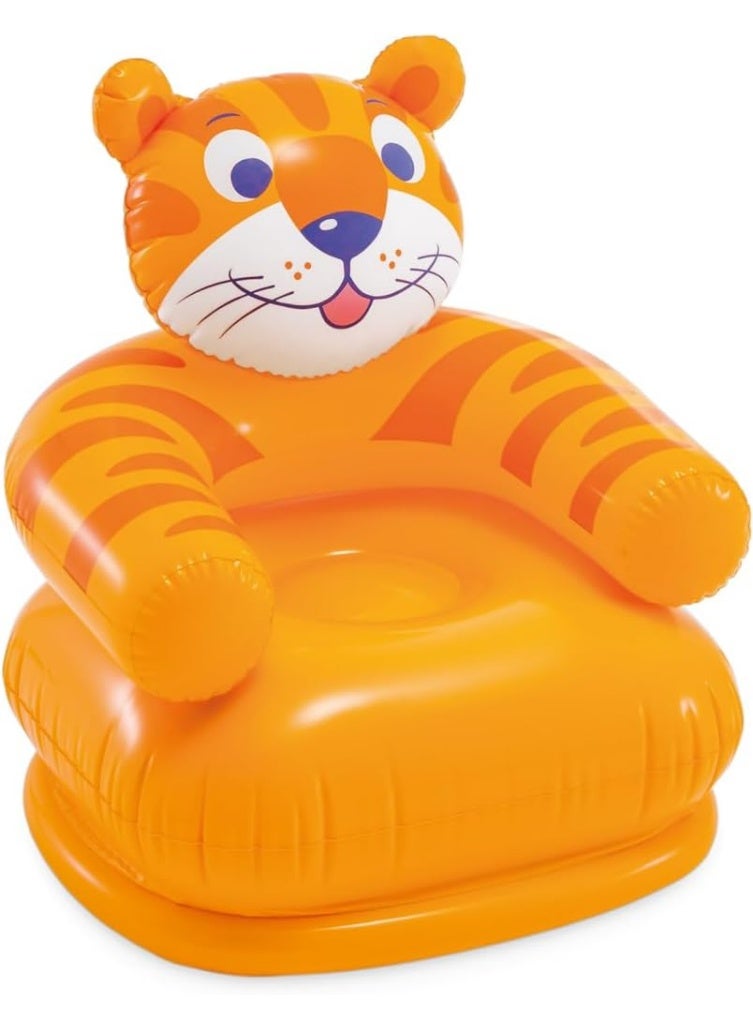 Tiger-shaped inflatable air sofa for children - Orange - Image 1
