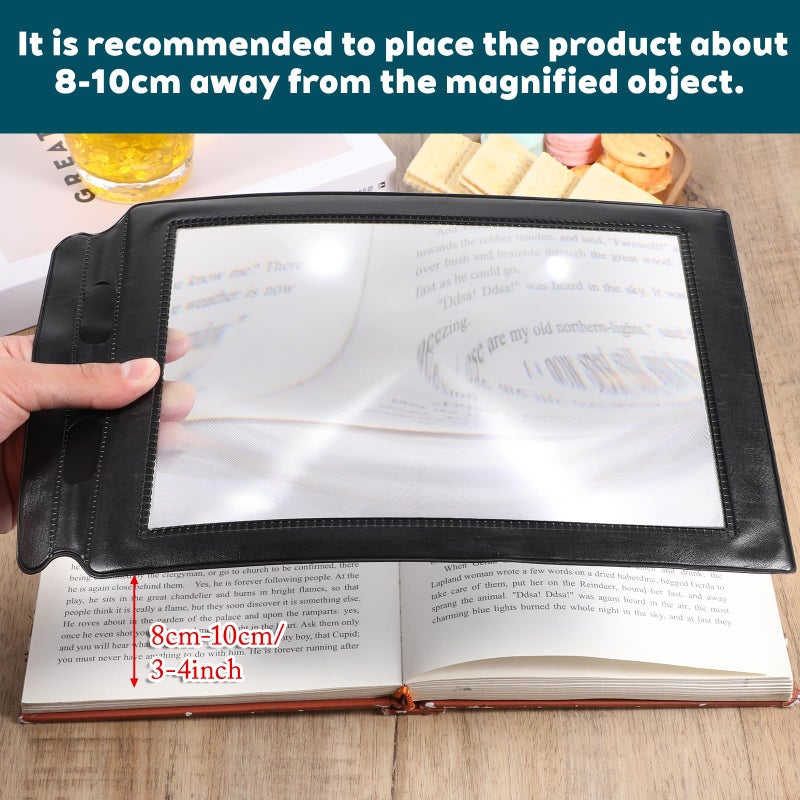 Yuomeaz 3 X Full Page Magnifier for Reading, 12 Ã— 7.6 in Plastic Magnifying Sheet, Lightweight Portable Magnifying Page Fresnel Sheet for Elderly and People with Low Vision Reading - Image 4