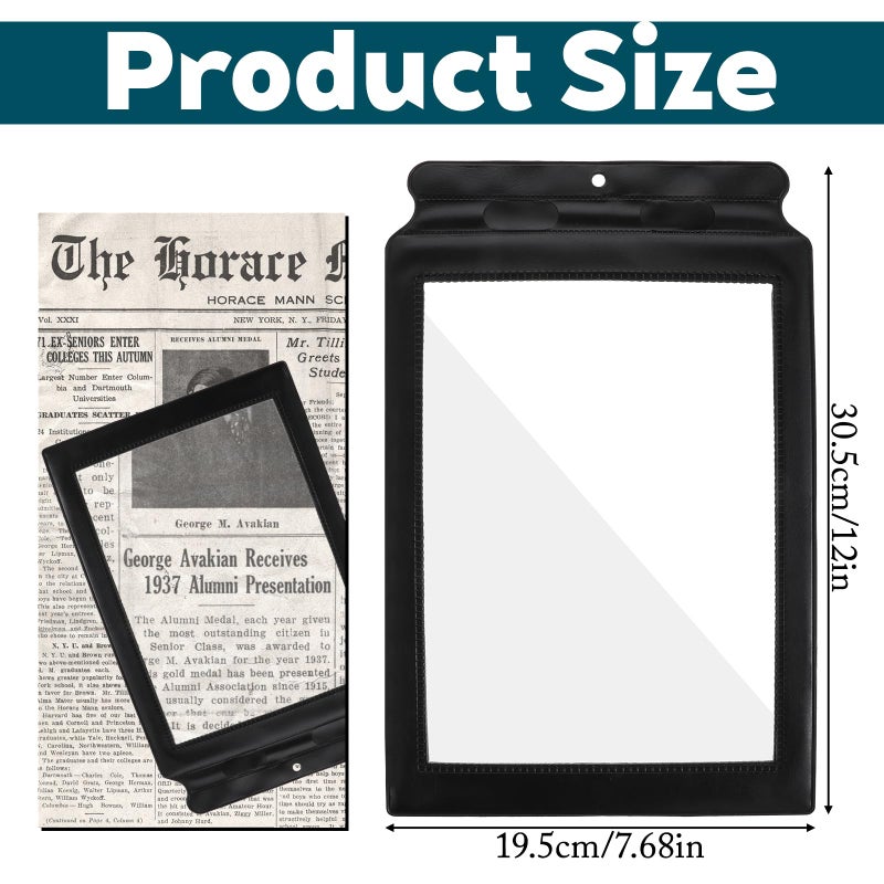 Yuomeaz 3 X Full Page Magnifier for Reading, 12 Ã— 7.6 in Plastic Magnifying Sheet, Lightweight Portable Magnifying Page Fresnel Sheet for Elderly and People with Low Vision Reading - Image 3