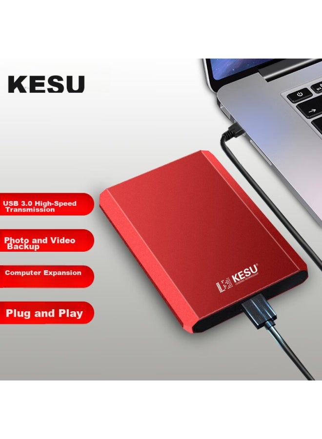 Kesu 500gb Portable Hard Drive Large Capacity, Connects To Laptop And Smartphone Via Usb3.0, K208-hot Blood Red, 2.5-inch External Mechanical Hard Drive, Large Usb Flash Drive - Image 1