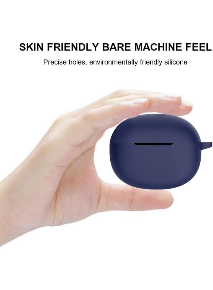 Silicone Case Compatible with Vivo Buds TWS 3e – Soft Protective Silicone Cover, Shockproof Sleeve with Carabiner for Vivo Buds 3e Wireless Earbuds – Blue - Image 3